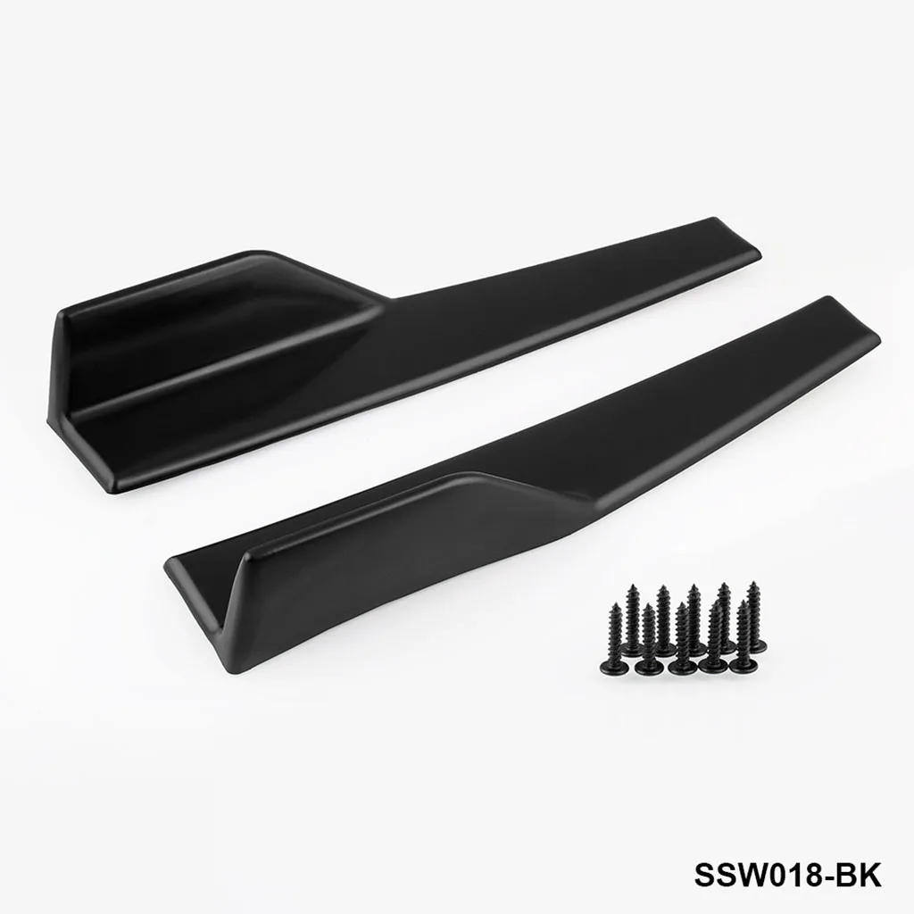 Stylish Vehicle Side Skirt Extension Accessory Rocker Splitters Winglet Wing Matte Black for Car