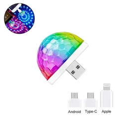 Mini lampe de scène Disco USB, boule de Projection RGB, lampe d'intérieur pour fêtes de noël, piscine, Club, église, karaoké 