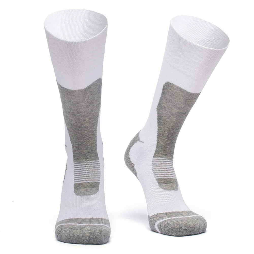 Мужские и женские длинные Лыжные носки, уличные спортивные носки для сноуборда, зимние носки, хлопковые плотные теплые носки, походные носки - Цвет: W
