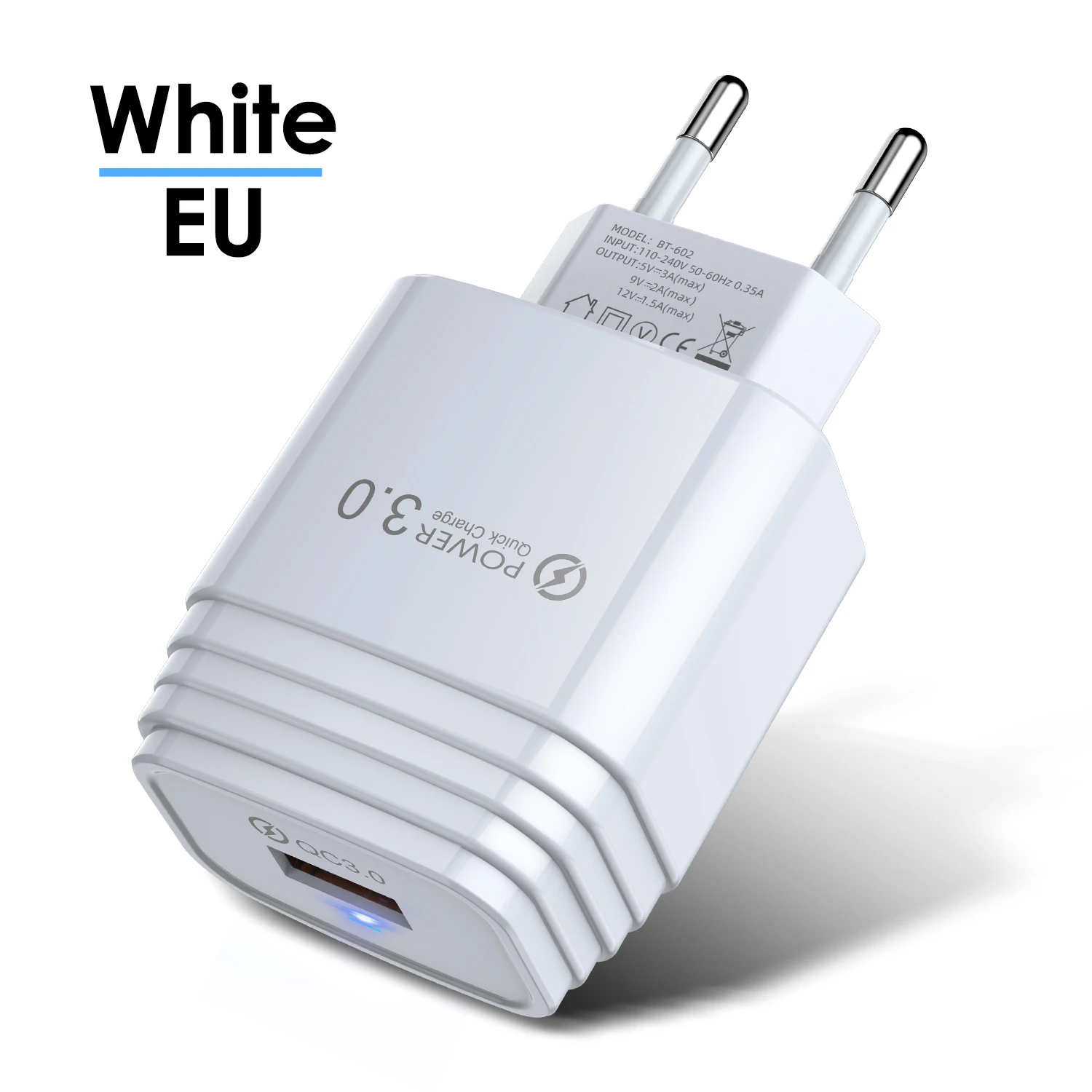 Lovebay quick charge 3.0A USB зарядное устройство для мобильного телефона 18 Вт Быстрая зарядка ЕС вилка Мобильный телефон настенное зарядное устройство адаптер для iphone - Тип штекера: EU.White