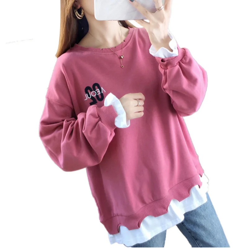 

2020 Spring Women Hoodies 2019 Autumn Winter Sweatshirts Print Fleece Loose Moletom Feminino Harajuku Pullover
