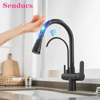 Touch Filter Kitchen Faucets Senducs Leadfree Drinking Water Tap Intelligent Sensor Faucet Smart Touch Pull Out Kitchen Faucet