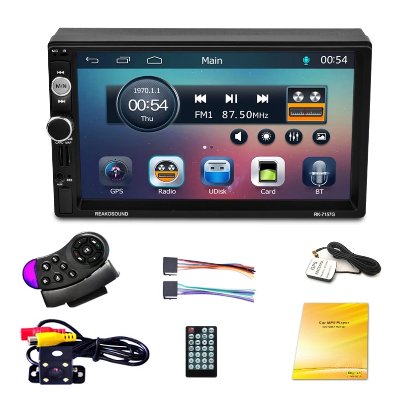 

Car 7 Inch Gps Navigation Bluetooth Player Fm Radio Mp5 Player 7157g With Camera