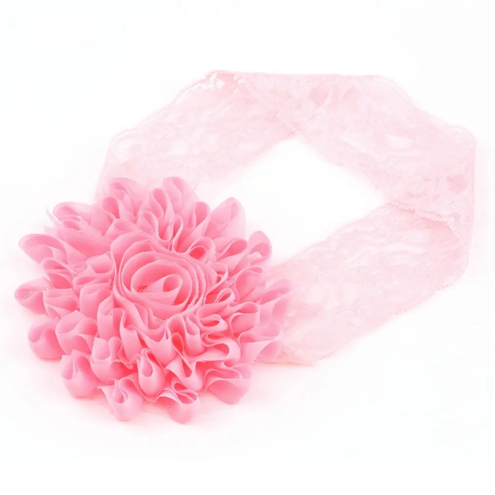 

Hot Sale Baby Girl Pink Elastic Hairband Children Hair Wear For Kids Head Band Flower Headband Baby Hair Accessories