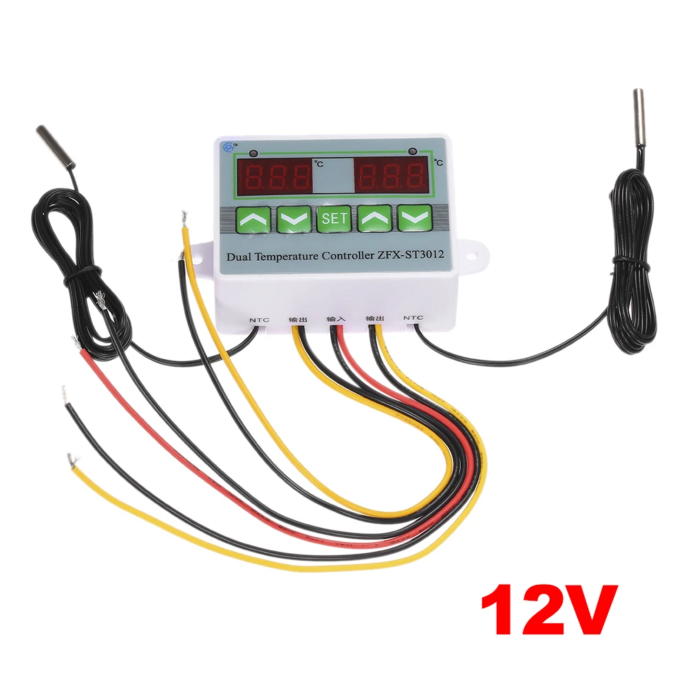 ZFX-ST3012 светодиодный цифровой дисплей регулятор температуры со смарт-функцией цифровой двойной термостат термо контроллер NTC Датчик Зонд