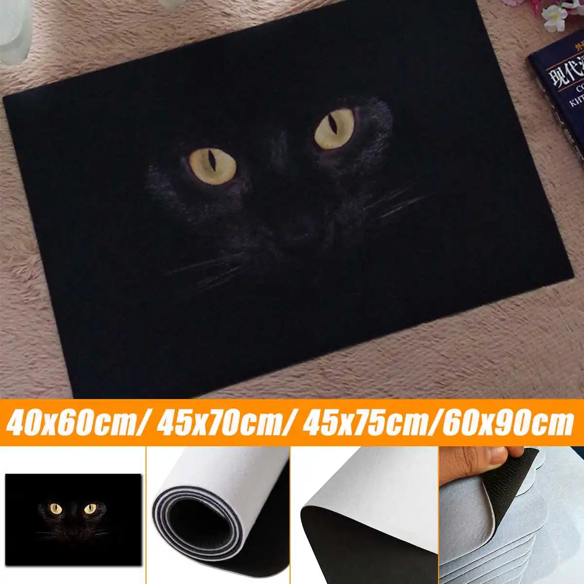 Vintage Entrance Mat 3D Cute Cat Print Floor Mats Bedroom Carpet Anti-Slip Kitchen Toilet Doormat Floor Mat Area Rug Home Decor