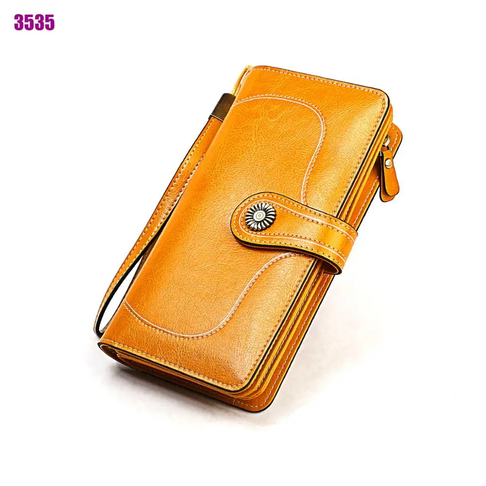 WESTAL women's wallet genuine leather luxury wallet wristlet female clutch wallets designer purse phone money bag portomonee 853 - Цвет: 8535yellow