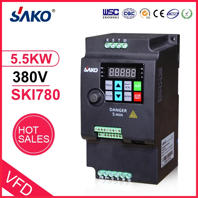 SAKO SKI780 5.5KW 380V VFD инвертор с переменной частотой для двигателя контрольный