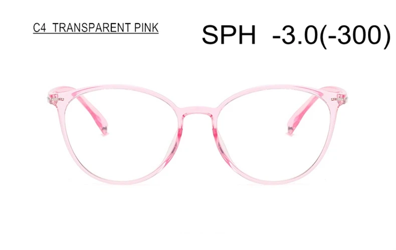 SWOKENCE TR90 оправа, очки для близорукости SPH-0,5 до-6,0, для мужчин и женщин, Ретро дизайн, очки по рецепту для близоруких F113 - Цвет оправы: C4 (-3.0)