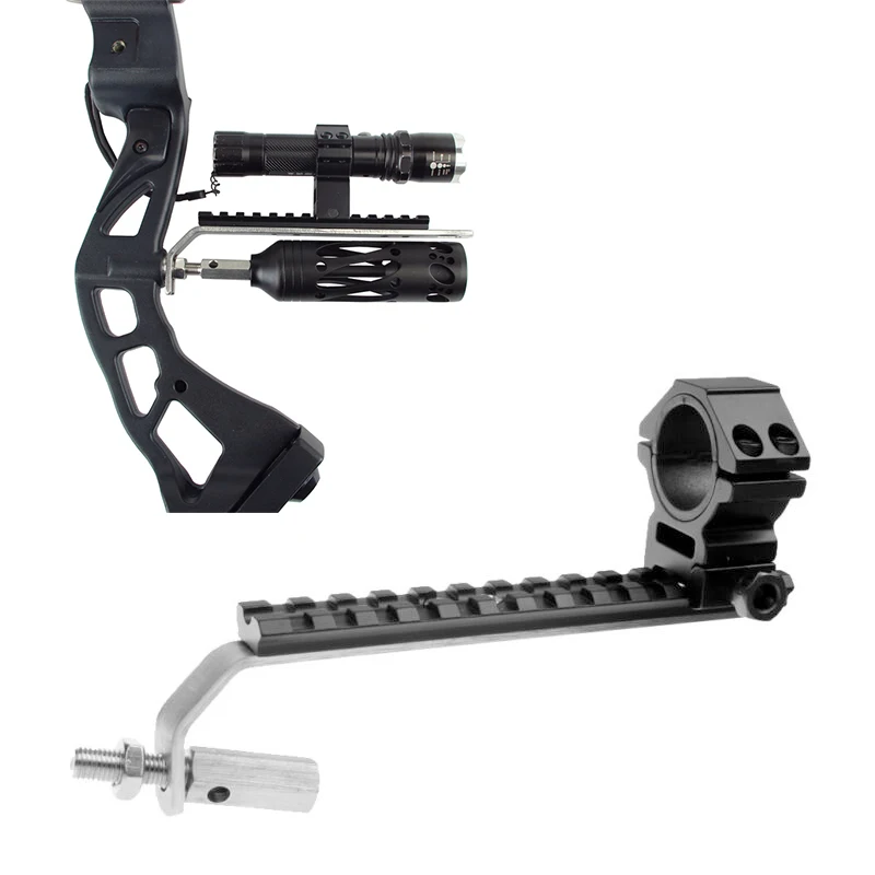 

Outdoor Hunting Accessories Black Universal Bow And Arrow Support Aluminum Alloy CNC Processing Bracket Flashlight Bracket Hot