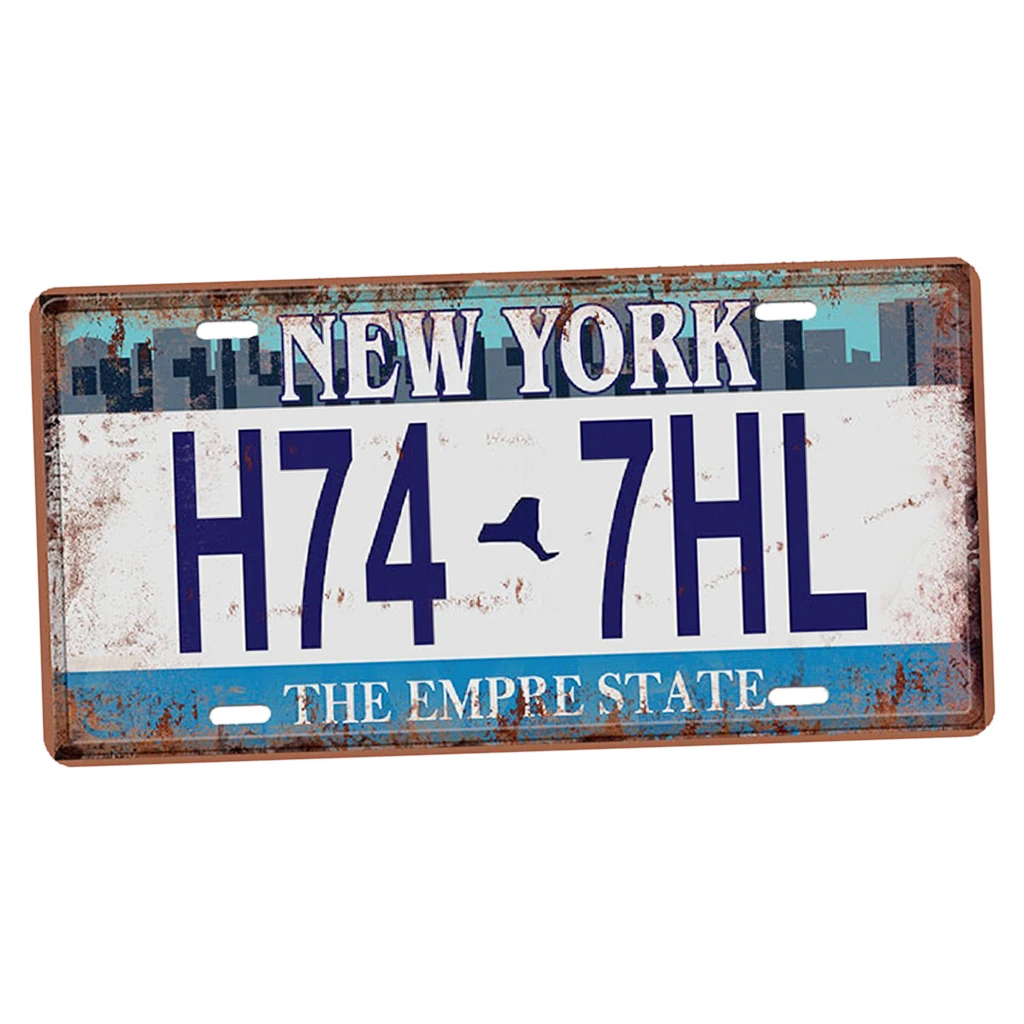 Various Car License Plate Retro Metal Sign Wall Plaque Home Bar Coffee Shop Decor