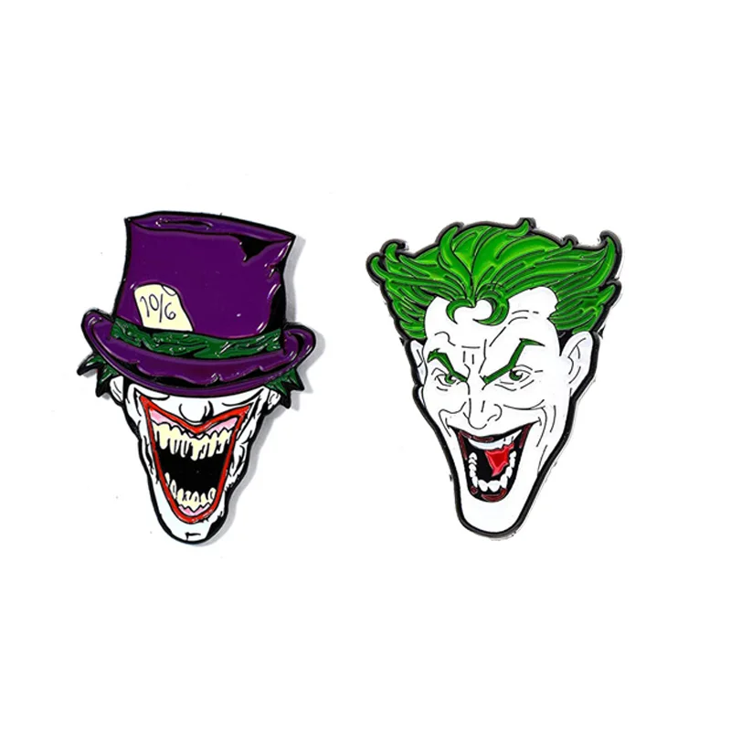 Эмалированная брошь кнопка Mad Hatter Joker|Броши| |