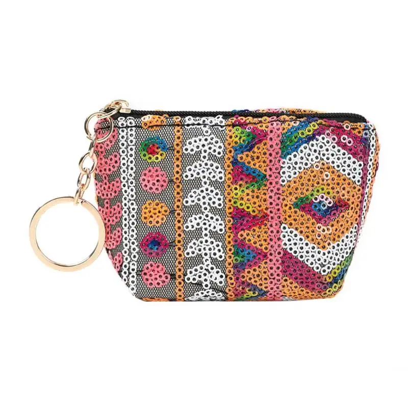 Boho Печать портмоне женский кошелек держатель для карт из искусственной кожи ткачество клатч - Цвет: S