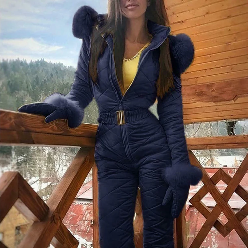 Женский зимний теплый зимний комбинезон, уличные спортивные штаны, лыжный костюм, водонепроницаемый комбинезон FS99