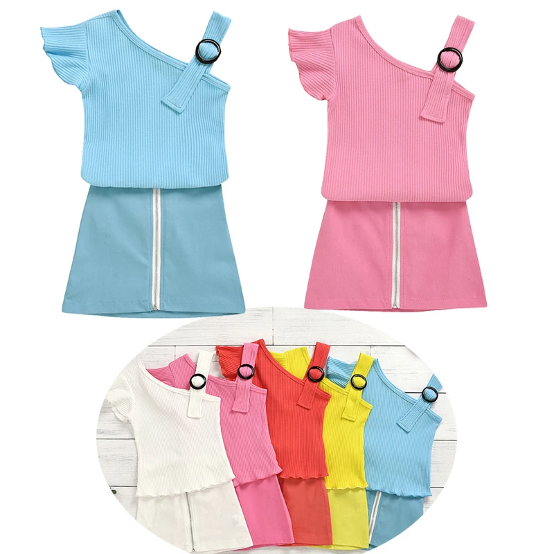 

Infant Children Clothes Summer Kids Girls Clothes T-Shirt+Tutu Skirt 2pcs Baby Girls Sport Suit Toddler Girls Clothing Sets