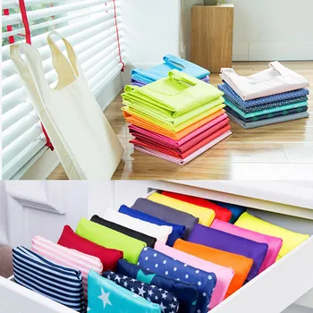 

Shopping Bag Handbag Storage Foldable Reusable Oxford Cloth Tote For Grocery Key Chain S55