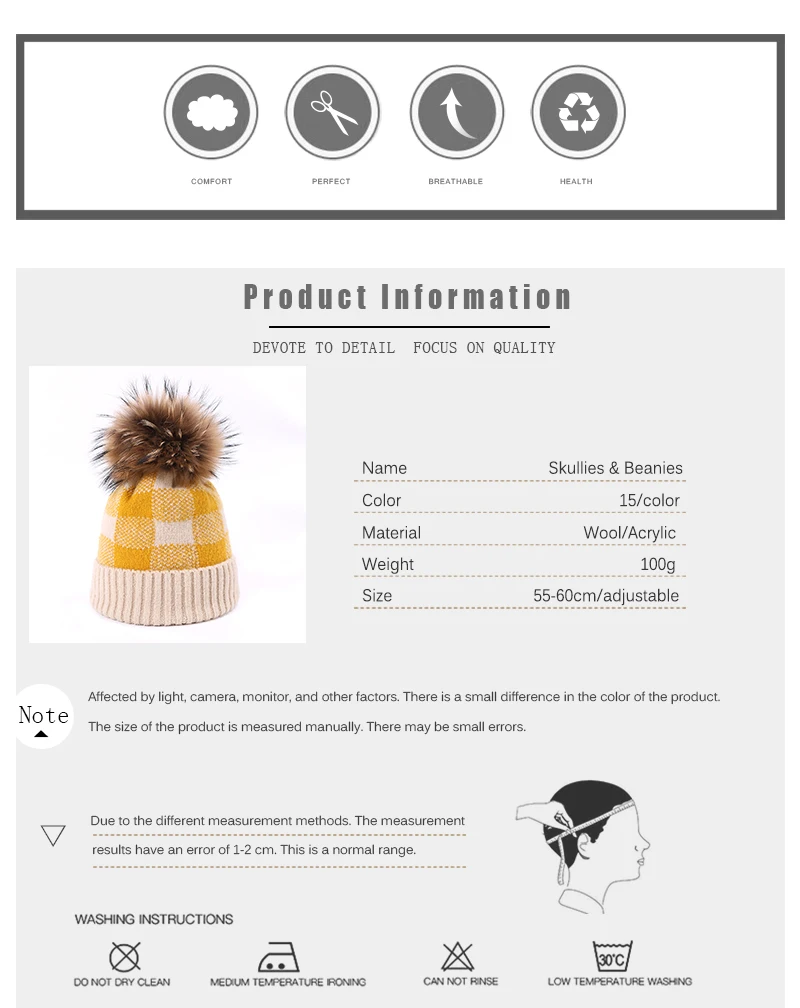 Зимняя шапка с помпоном Skullies Beanie, Классическая клетчатая шапка для мужчин и женщин, теплая вязаная Толстая шапка с меховым помпоном