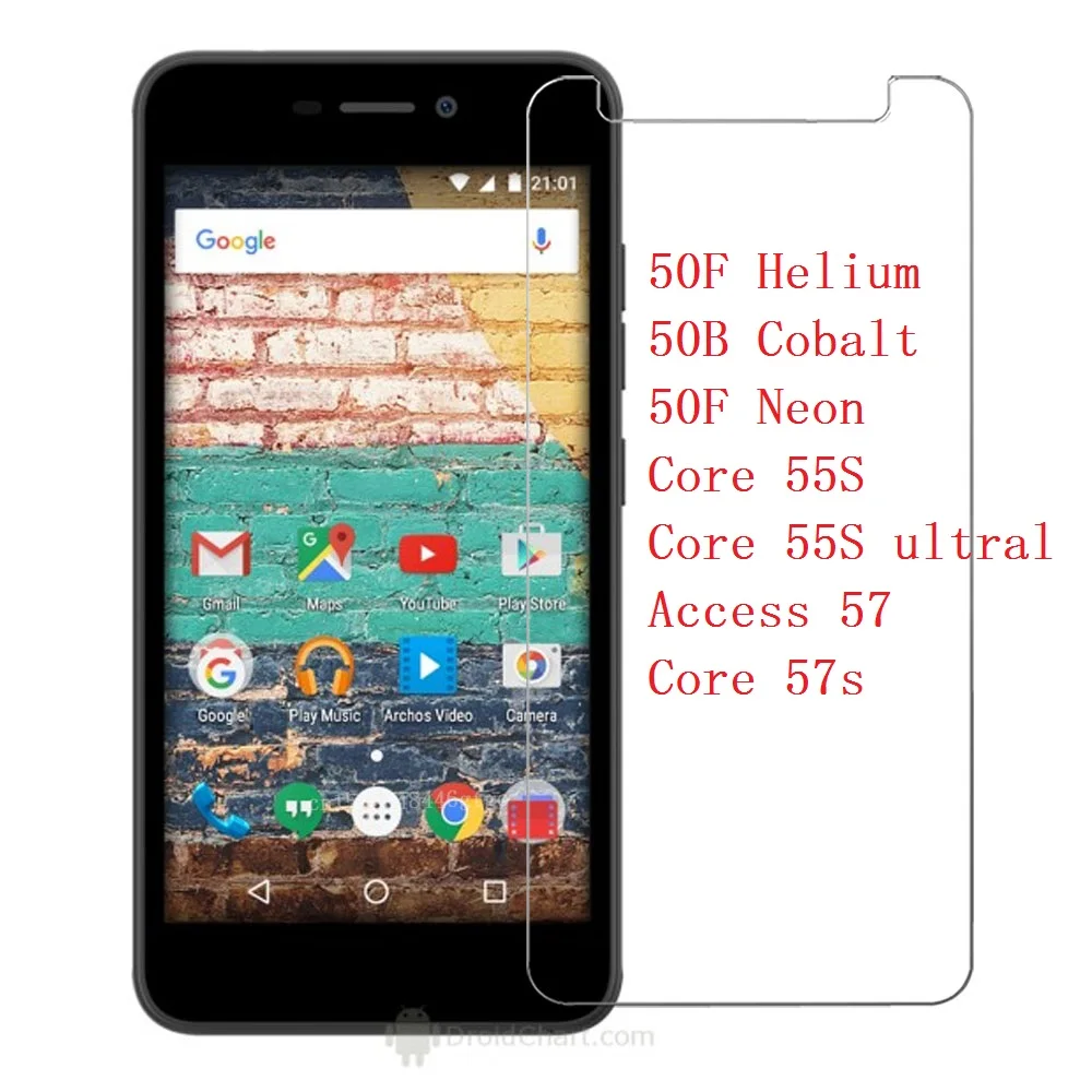 

Screen Protector for Archos 50f Neon Core 55S 57s Film Tempered Glass for Archos 50F Helium 50B Cobalt Core 55S ultral Access 57