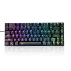 Z88 RGB подсветкой Малый механическая клавиатура Outemu коммутаторы компактная без номер Pad 81 ключи Mini Gaming Keyboard для машинистка Gamer