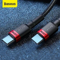 Baseus 100W USB C إلى USB نوع C كابل USBC PD سريع شاحن الحبل USB-C نوع-c كابل ل Xiaomi مي 10 برو سامسونج S20 بوك iPa