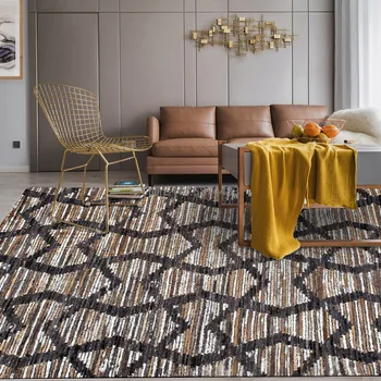 

Fashion European and American Modern Geometric Lines Bedroom Door Living Room Kitchen Floor Mat Carpet Customization