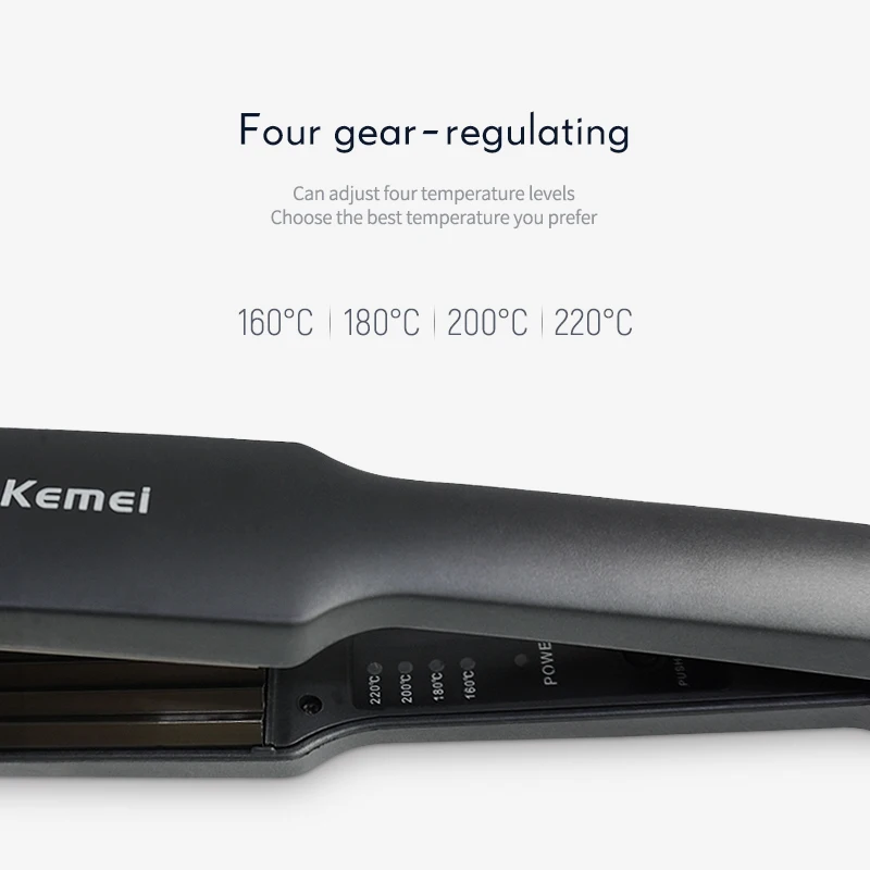 Kemei Выпрямитель для волос Быстрый нагрев для завивки волос Электрический парикмахерский Регулируемый гофрированный утюжок для завивки волос инструмент для укладки F30