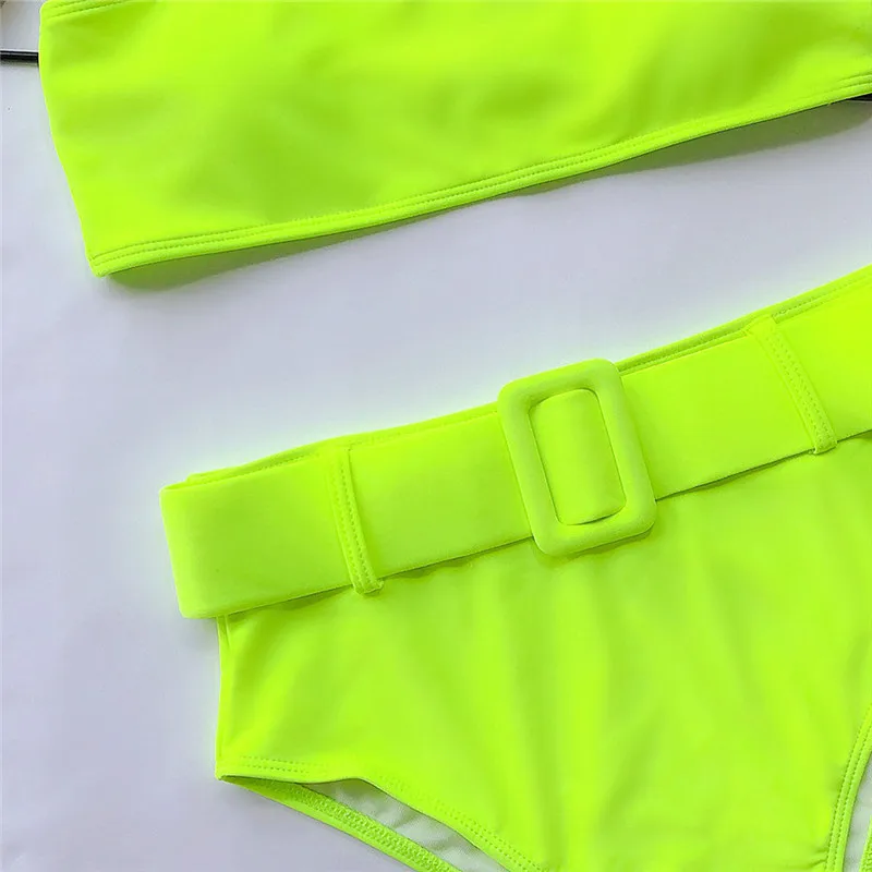 Telotuny High waist Brazilian Swimwear Belt Swimwear Women Bandeau Swimsuit Female Push up Bathing Suit Summer Bathers Biquini