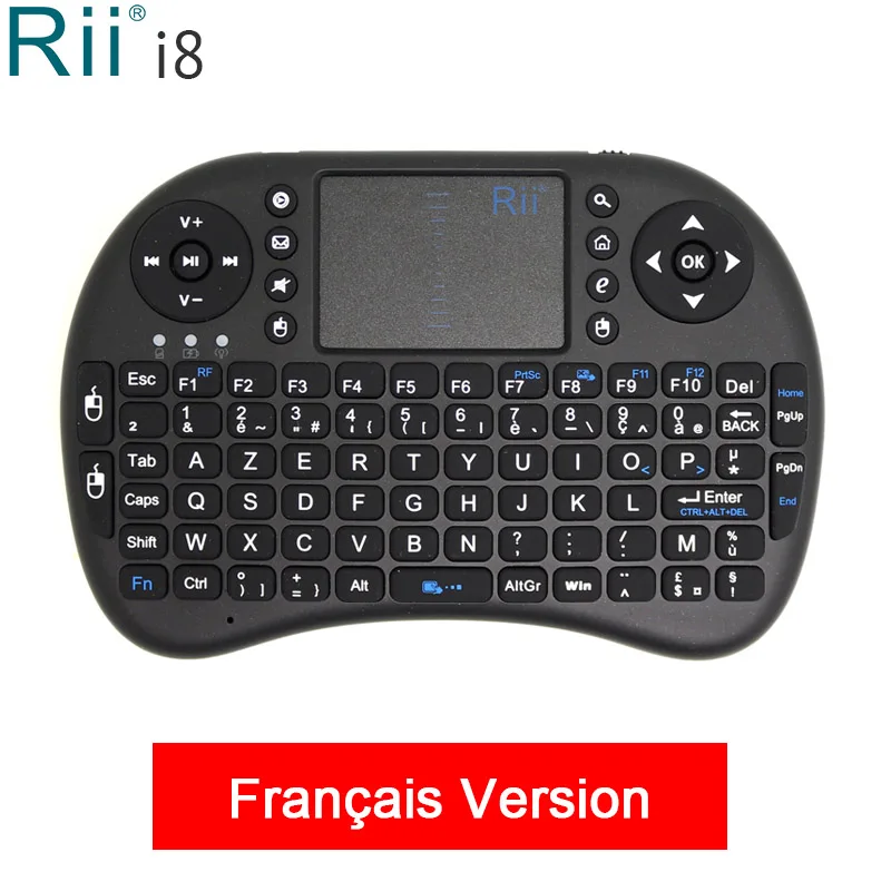i8 French Rii i8+ французская мини беспроводная клавиатура 2,4 ГГц Беспроводная воздушная мышь с тачпадом для Android tv Box Мини ПК ноутбук i8 Мини клавиатура - Цвет: i8 French
