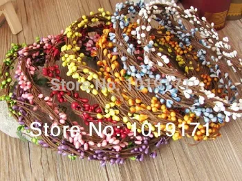 

100pcs Decorative Garland Artificial Bead Pip Berry Christmas Flower Garland Bracelet Hair Wreath Wedding beach Decor Multi
