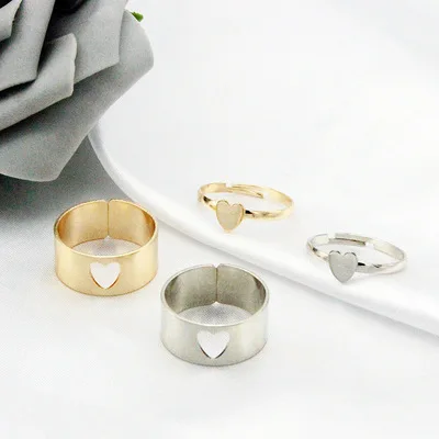 Silver Color Butterfly Rings For Women Men Lover Couple Ring Set Friendship Engagement Wedding Band Open Ring 2021 Trend Jewelry 4Pcs