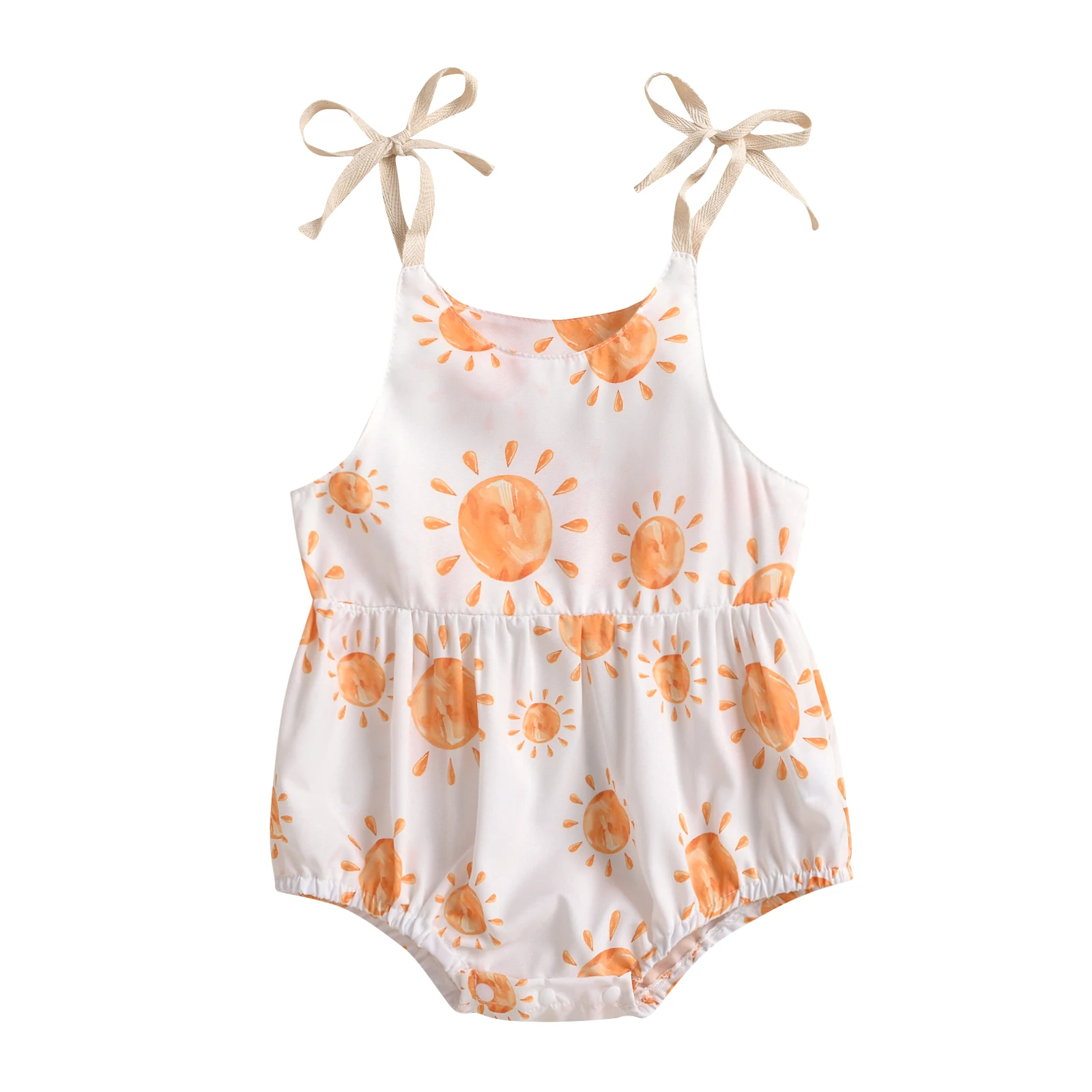 0-24M Newborn Infant Baby Girl Sun Sunflowe Print Sleeveless Romper Jumpsuit Summer Toddler Clothing Baby Bodysuits for girl  Baby Rompers