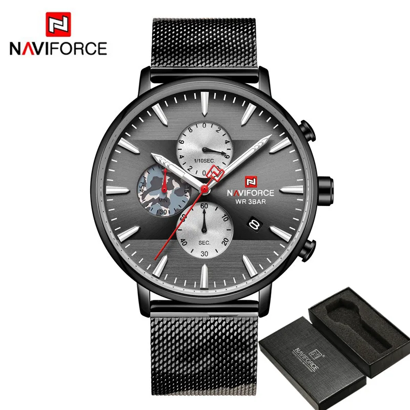 Часы наручные NAVIFORCE мужские с хронографом спортивные брендовые Роскошные