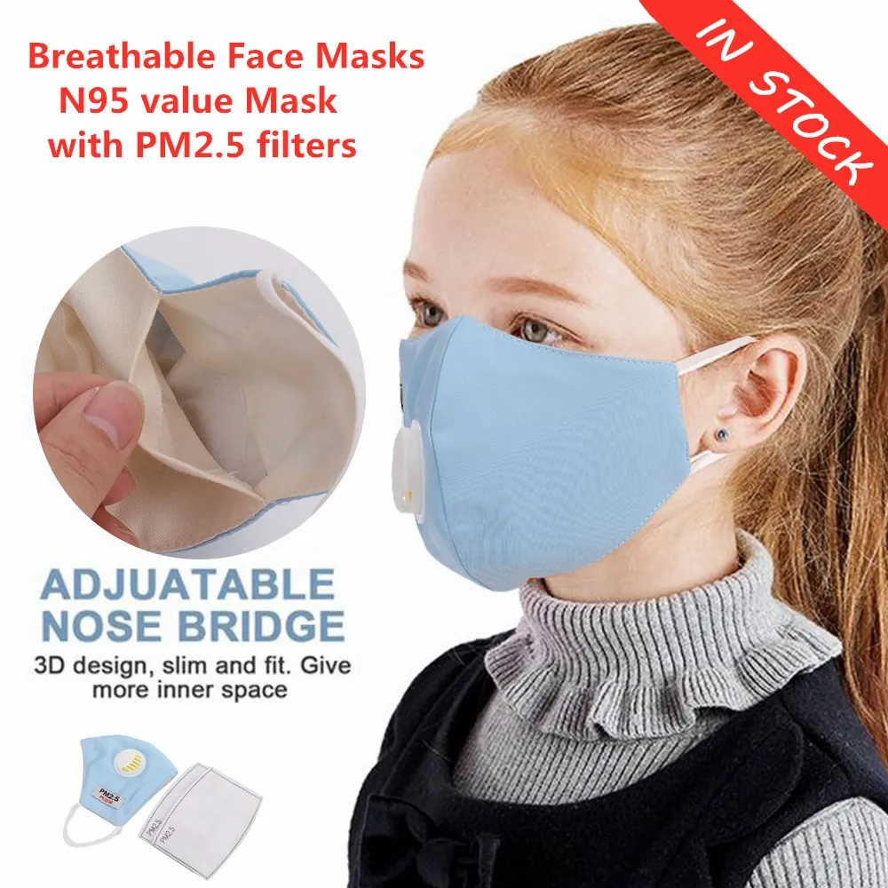 

IN STOCK Kids KN95 Dustproof Anti-fog Breathable Face Masks value Mask 95% Baby Filtration Features children