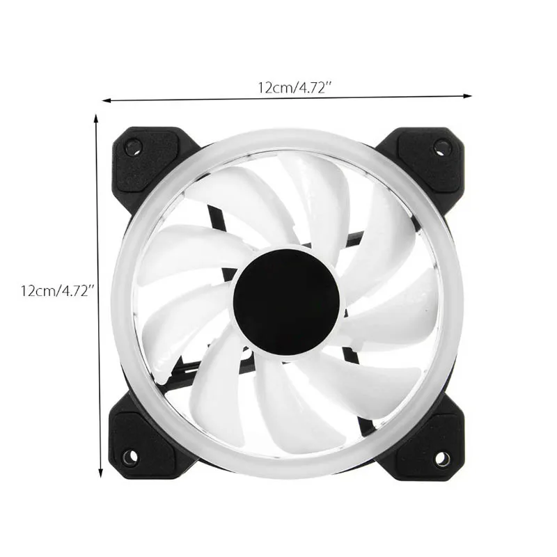 RGB PC Fan 12V 6 Pin 12cm Cooling Cooler Fan with Controller for Computer Silent Gaming 5