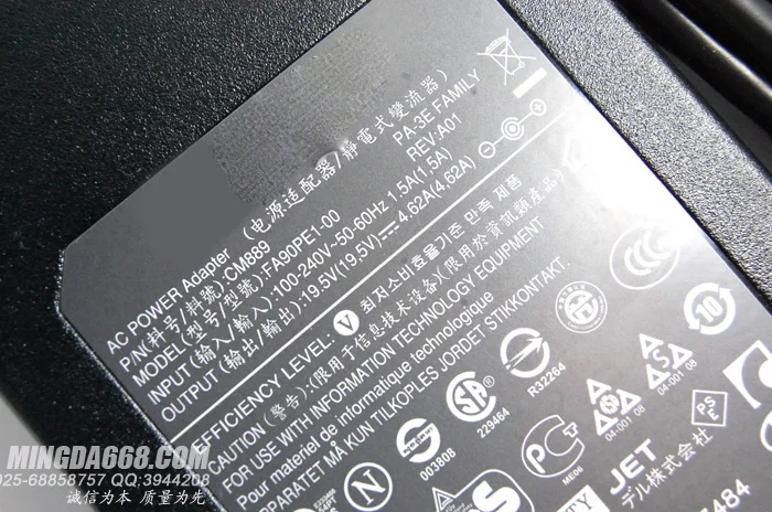 Original 19.5V 4.62A 90W For DELL 14R 15R 552 7520 14Z 17R 5720 E6400 E7440 laptop supply AC adapter charger PA-3E FA90PE1-00