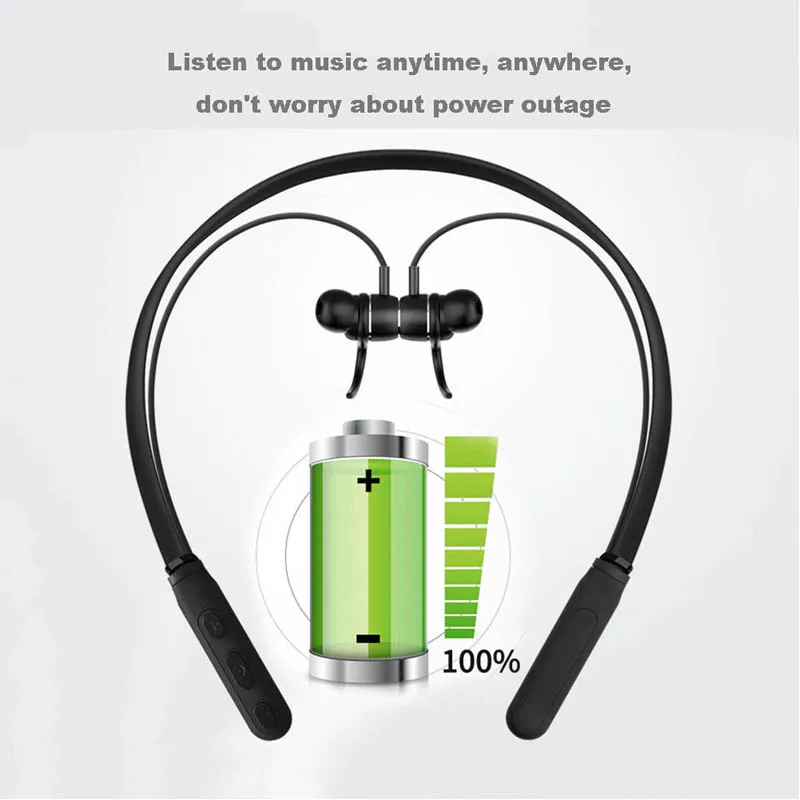 Bluetooth Headset Sport Hanging Neck Microphone for Iphone Xiaomi Huawei Sony LG Android Bluetooth Headphone Wireless Earphone