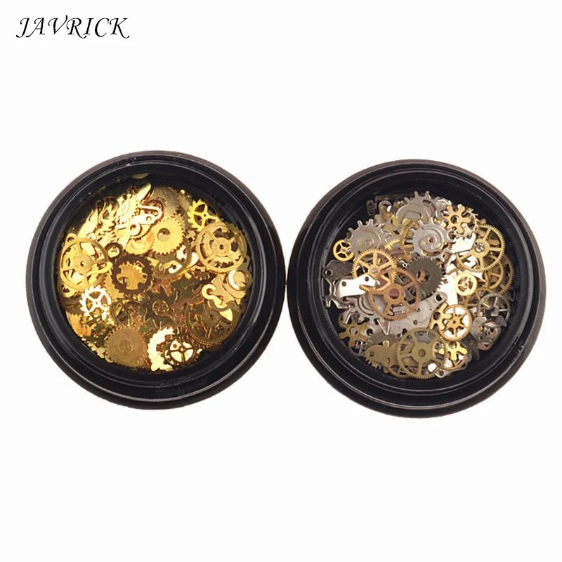 

2 Box Mini Mixed Steampunk Cogs Gear Clock Charm UV Frame Resin Jewelry Fillings