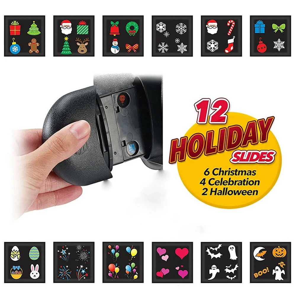 12 моделей Открытый водонепроницаемый Хэллоуин Рождество проектор огни Снеговик Санта Клаус Рождественская елка призрак тыква светодиодный светильник