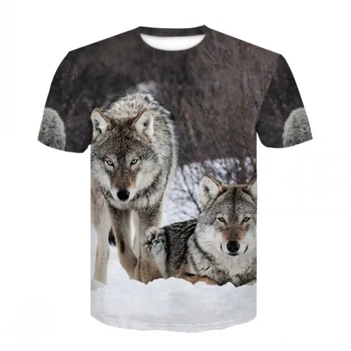 picture color Мужская одежда, новинка, Harajuku Wolf, 3D принт, крутая футболка для мужчин/женщин, короткий рукав, летние топы, футболки, животные, модная футболка - Цвет: picture color