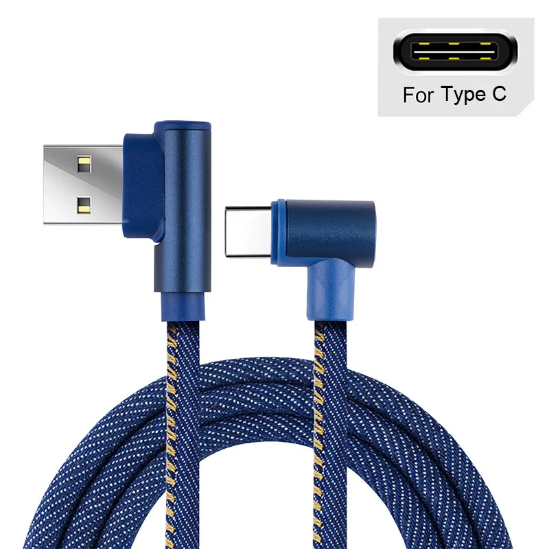 09 Кабель Micro USB type-C, 2А, быстрое зарядное устройство, USB, 90 градусов, локоть, ковбойский плетеный кабель для передачи данных, для samsung, для iPhone, Android, телефона - Цвет: 09