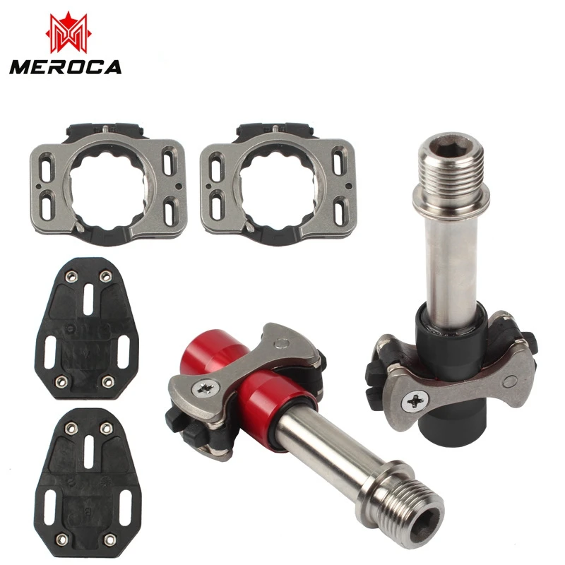 

MEROCA Bike Titanium Alloy Bearing Ultralight Self-locking 3 Pedal For Road Bicycle