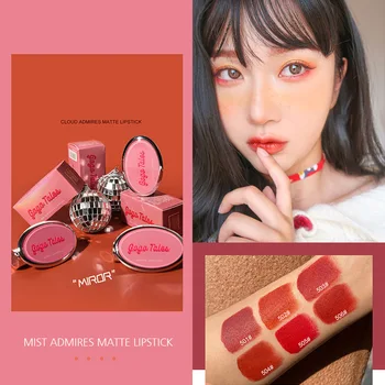 

6 Color Matte Lipstick Makeup Long Lasting Pigment Waterproof Nutritious Velvet Lips Stick Woman Cosmetic