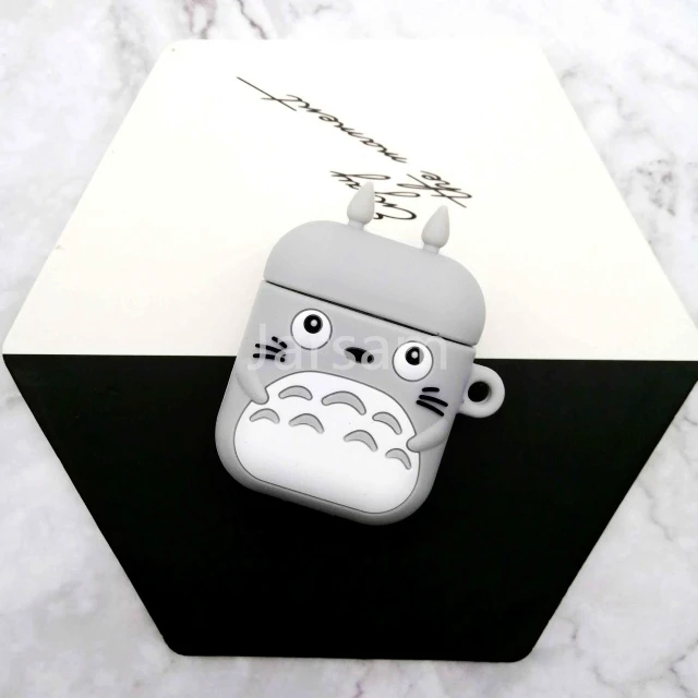 Totoro Для AirPods чехол 3D милый бисквит чехол для наушников s для Apple Airpods 2 забавная Защитная крышка без кольца на палец - Цвет: Totoro