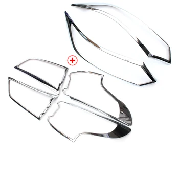 

ABS Chrome Head Headlights Rear Light Cover Tail lights Lamp Frame Trims Car Molding For Nissan New Qashqai 2018 2019 2020