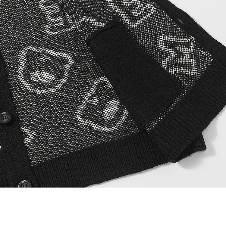 Autumn Dong Style Panda Jacquard Knit Shirt Influx Men V-neck Cardigan Sweater Tide Card Jacket Large Size Casual Sweater