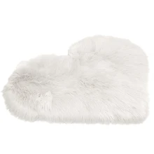 Ковер из искусственной шерсти, имитация овчины, 40X50 см, нескользящий ковер для спальни, модный ковер в форме сердца, коврик для гостиной, круглый ковер