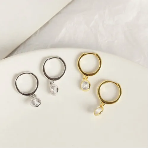 Женские серьги 925 пробы серебряные маленькие круглые серьги женские банкетные для отправки подруг модные очаровательные серьги