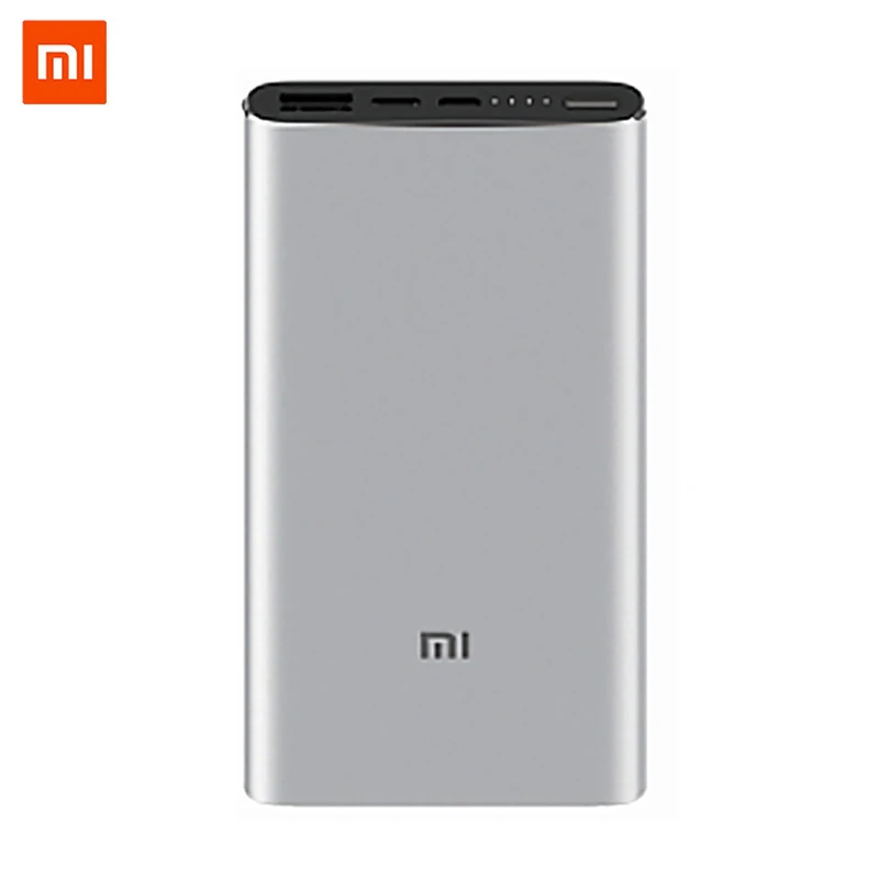 Внешний аккумулятор mi Xiaomi 10000 мАч 3 внешний QC3.0 зарядка с двумя USB портами 18 Вт