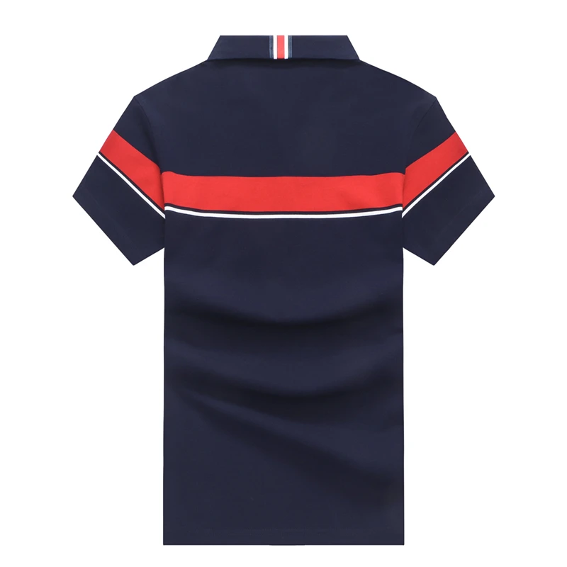 Летние мужские модные деловые рубашки-поло Camisa с вышивкой, мужские повседневные Индивидуальные Поло для мужчины с акулой, повседневная одежда