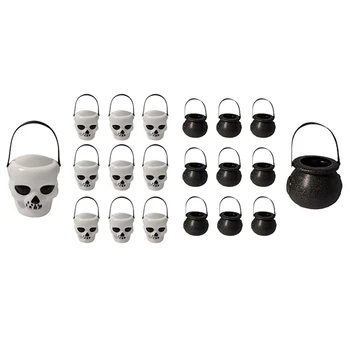 

20 Pcs Halloween Jar Halloween Cauldron Novelty Halloween Bucket Ornament Witch Candy & Taro Candy